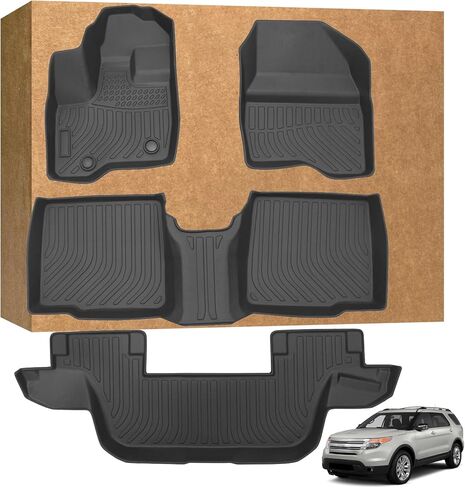 سجادات أرضية لمقعد الركاب Ford Explorer 7 2011-2014، TPE مقاومة للماء وغير قابلة للانزلاق وحماية من جميع الأحوال الجوية مخصصة in Saudi Arabia