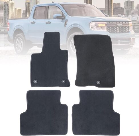 Mythoria Car Floor Mats Full Set Fit for Ford Fiesta 2011 2021 2013 2014 2015 2016 2017 2018 | Black, Velour Carpet | Waterproof, with Anti-Slip Backing in Kuwait