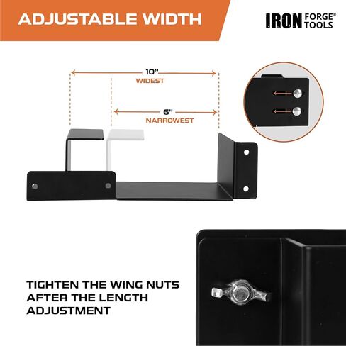 Iron Forge Tools Lawn Mower Wheel Boot Lock for Trailer 6-10 Inch Adjustable, Lawn Care Accessories for Utility Enclosed Trailer & Truck, Heavy Duty 12 Gauge Powder Coated Steel Mounts to Wood & Metal in Saudi Arabia