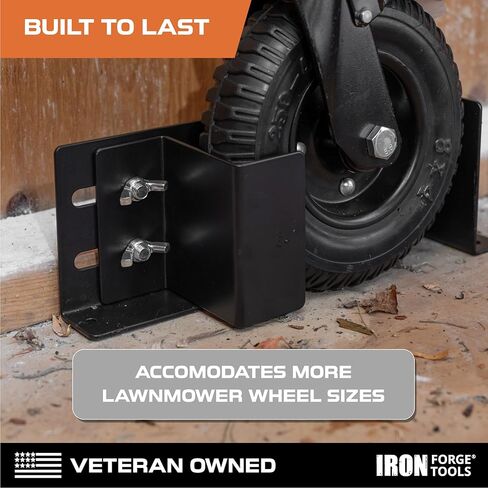 Iron Forge Tools Lawn Mower Wheel Boot Lock for Trailer 6-10 Inch Adjustable, Lawn Care Accessories for Utility Enclosed Trailer & Truck, Heavy Duty 12 Gauge Powder Coated Steel Mounts to Wood & Metal in Saudi Arabia