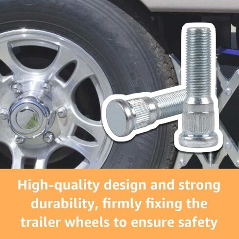12Pcs 1/2"-20 UNF Wheel Studs for Trailer, 0.617" Spline & 0.77" Head, 2.2" Length Compatible with Lippert Axles 3500 lb, for Dexter Axles 4400 lb,Grade Trailer Lug Bolts & Wheel Studs in Kuwait