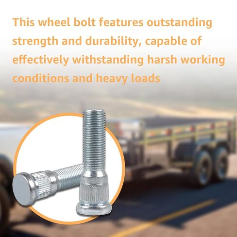 12Pcs 1/2"-20 UNF Wheel Studs for Trailer, 0.617" Spline & 0.77" Head, 2.2" Length Compatible with Lippert Axles 3500 lb, for Dexter Axles 4400 lb,Grade Trailer Lug Bolts & Wheel Studs in Kuwait