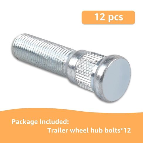 12Pcs 1/2"-20 UNF Wheel Studs for Trailer, 0.617" Spline & 0.77" Head, 2.2" Length Compatible with Lippert Axles 3500 lb, for Dexter Axles 4400 lb,Grade Trailer Lug Bolts & Wheel Studs in Kuwait