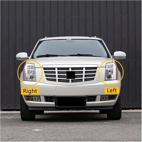 Compatible For Cadillac Escalade 2006-2013 Front Headlamp Lens Cover Headlights Shell Transparent Lampshade Glass Lamp Shade Lights Mask(Left and Right) in Saudi Arabia