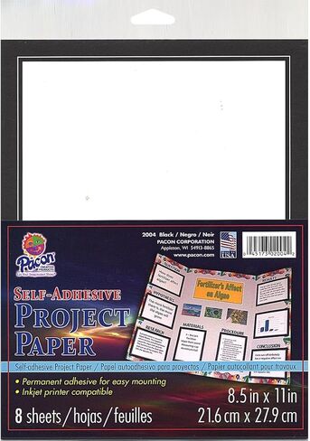 Pacon Self-Adhesive Paper, Black, 8-1/2" x 11", 8 Sheets in Saudi Arabia