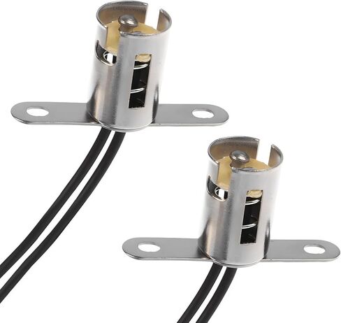 Sun Walker 2PCS Car Light Bulb Socket, BA15D Snap-in LED Light Socket Adapter with 2 Wire Connectors, Pre-Wired Brake Lamp Holder Turn Signal Adapter Plug for Cars Trucks SUVs in Kuwait