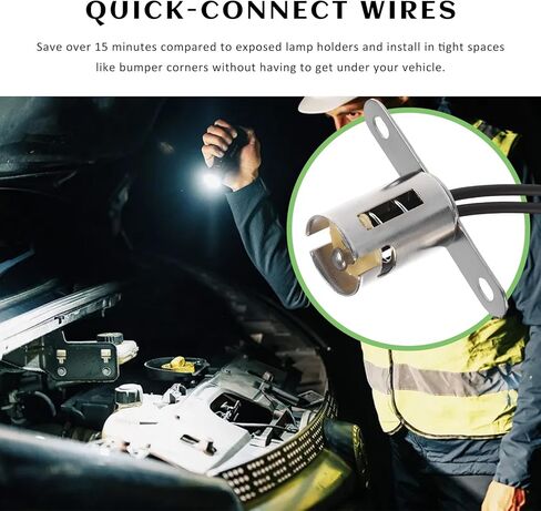 Sun Walker قطعتان من مقبس لمبة إضاءة السيارة، محول مقبس إضاءة LED BA15D مع موصلين سلكيين، حامل مصباح فرامل سلكي مسبقًا، قابس محول إشارة الانعطاف للسيارات والشاحنات وسيارات الدفع الرباعي in Kuwait
