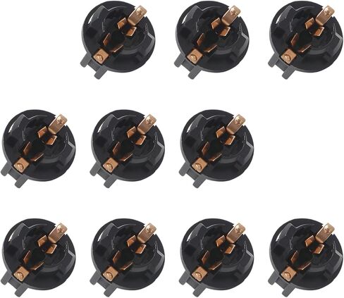 10 قطع 194 مقبس لمبة، قاعدة مصابيح إضاءة داش، مقبس قفل ملتوي لمصباح T10، حامل مقبس قاعدة إضاءة لوحة أجهزة إسفين، ملحقات استبدال تلقائي عالمية (أسود) in Kuwait