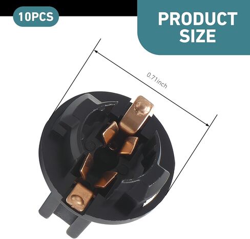 10 قطع 194 مقبس لمبة، قاعدة مصابيح إضاءة داش، مقبس قفل ملتوي لمصباح T10، حامل مقبس قاعدة إضاءة لوحة أجهزة إسفين، ملحقات استبدال تلقائي عالمية (أسود) in Kuwait