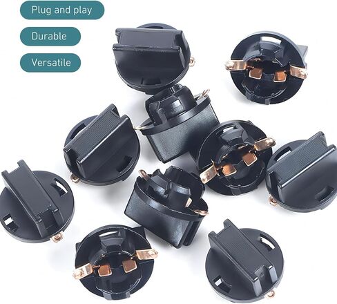 10 قطع 194 مقبس لمبة، قاعدة مصابيح إضاءة داش، مقبس قفل ملتوي لمصباح T10، حامل مقبس قاعدة إضاءة لوحة أجهزة إسفين، ملحقات استبدال تلقائي عالمية (أسود) in Kuwait