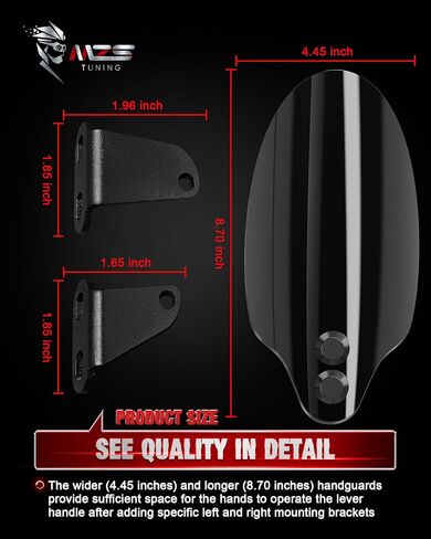 MZS Motorcycle Handguards Handlebar Wind Hand Guards Compatible with Softail Heritage Fat Boy Deluxe Springer Slim Night Train 1996-2014 / Dyna Low Rider Super Wide Glide Street Fat Fat Bob 1996-2017 in Saudi Arabia