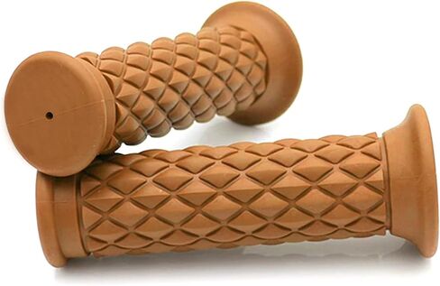 2PCS Motorcycle Grips 7/8" 22mm Non Slip Rubber Dirt Bike Handlebar Grips Thruster Grip Universal for Kawasaki Yamaha Suzuki Harley (Dark Brown) in Kuwait