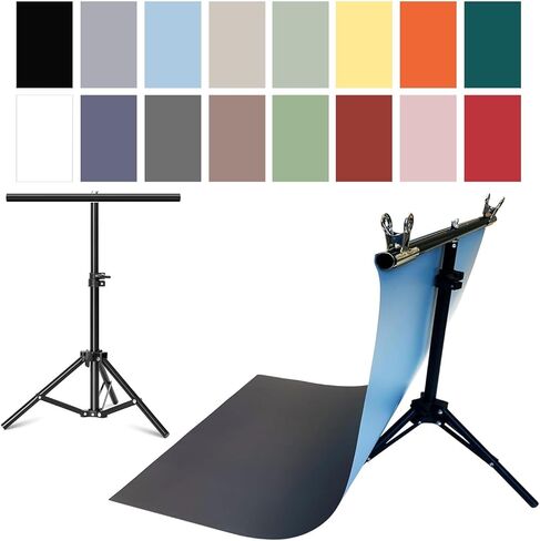 7PCS 14Patterns Gradient Photography Background Paper with Stand, 34x23in Double-Sided Photo Tabletop Backdrops Props for Food Jewelry Cosmetics Makeup in Saudi Arabia