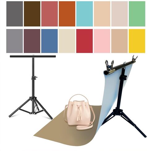 7PCS 14Patterns Gradient Photography Background Paper with Stand, 34x23in Double-Sided Photo Tabletop Backdrops Props for Food Jewelry Cosmetics Makeup in Saudi Arabia