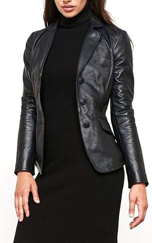 سترة نسائية من جلد الخراف الطبيعي من World of Leather، سترة قصيرة كاجوال in Kuwait