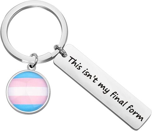 BAUNA LGBTQ Transgender Pride Key Chain Trans Flag Gift This Isn’t My Final Form Gay Pride Jewelry Gift in Saudi Arabia