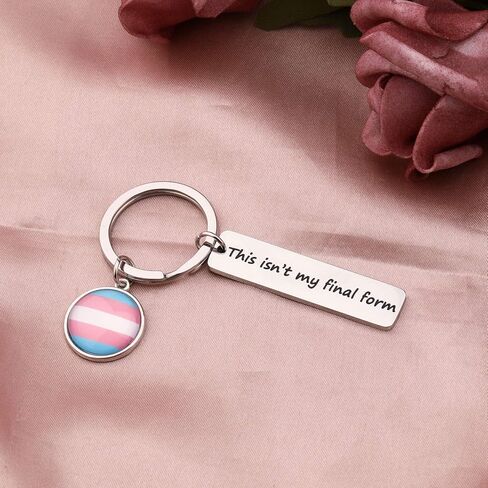 BAUNA LGBTQ Transgender Pride Key Chain Trans Flag Gift This Isn’t My Final Form Gay Pride Jewelry Gift in Saudi Arabia