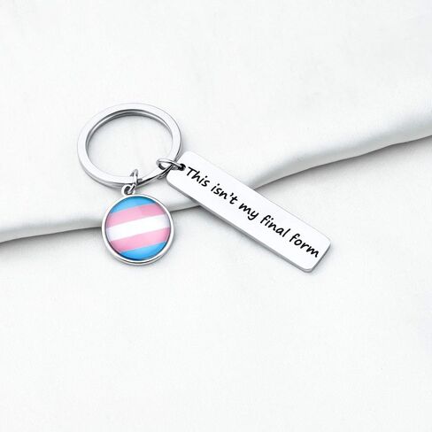 BAUNA LGBTQ Transgender Pride Key Chain Trans Flag Gift This Isn’t My Final Form Gay Pride Jewelry Gift in Saudi Arabia