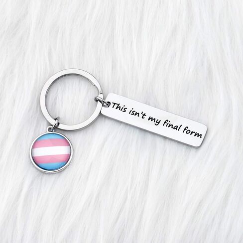 BAUNA LGBTQ Transgender Pride Key Chain Trans Flag Gift This Isn’t My Final Form Gay Pride Jewelry Gift in Saudi Arabia