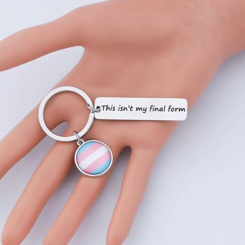 BAUNA LGBTQ Transgender Pride Key Chain Trans Flag Gift This Isn’t My Final Form Gay Pride Jewelry Gift in Saudi Arabia