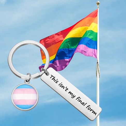 BAUNA LGBTQ Transgender Pride Key Chain Trans Flag Gift This Isn’t My Final Form Gay Pride Jewelry Gift in Saudi Arabia