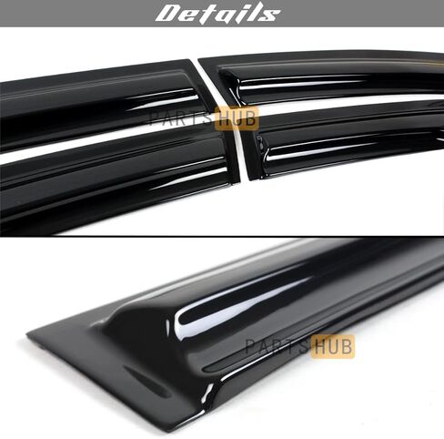 يناسب 2015-2021 Lexus NX200t NX300h JDM Wavy Mugen Style واقيات نافذة منحرفة لحماية المطر، أسود in Kuwait