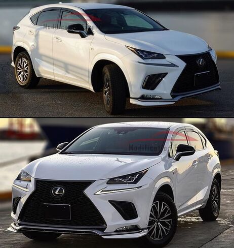 يناسب 2015-2021 Lexus NX200t NX300h JDM Wavy Mugen Style واقيات نافذة منحرفة لحماية المطر، أسود in Kuwait