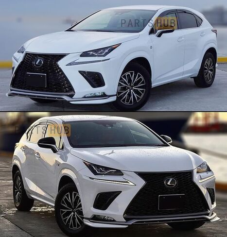 يناسب 2015-2021 Lexus NX200t NX300h JDM Wavy Mugen Style واقيات نافذة منحرفة لحماية المطر، أسود in Kuwait