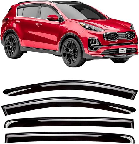 Voron Glass Tape-on Extra Durable Rain Guards for Kia Sportage 2017-2022, Window Deflectors, Vent Window Visors, 4 Pieces - 120043 in Kuwait