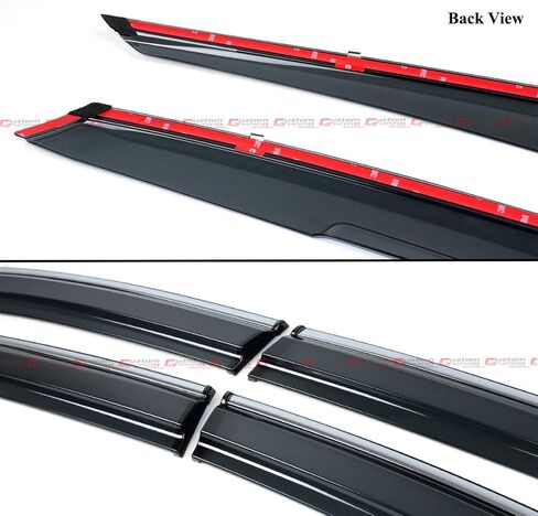 Premium JDM MU Style Smoke Tinted Window Visor Rain Guard W/Clips & Chrome Trim Compatible for 2022-2024 Honda Civic Sedan in Saudi Arabia