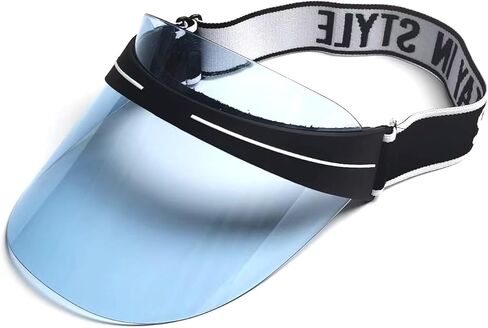 قبعة ملونة للوقاية من الشمس - أقنعة بلاستيكية من مادة PVC للنساء والرجال - قبعة للحماية من الشمس فوق البنفسجية للأماكن الخارجية والشاطئ وأزياء الثمانينيات والمزيد in Kuwait