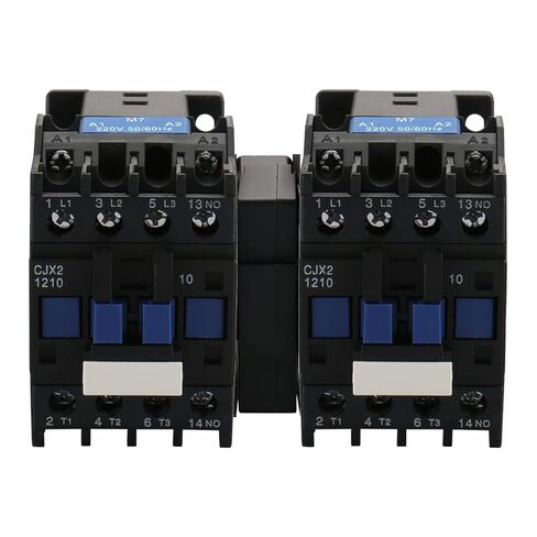 Baomain AC Contactor CJX2-1210 220V 50/60 Hz Coil 3 Phase 660V 12A, Contactor Switch Auxiliary 1NO, Universal Circuit Control,DIN Rail Mount in Saudi Arabia