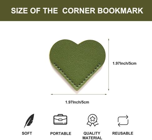 10Pcs Leather Heart Bookmarks for Women Heart Bookmark Page Corner Cute Book Marks for Reading Lovers Reading Accessories for Women Students - Back to School in Saudi Arabia