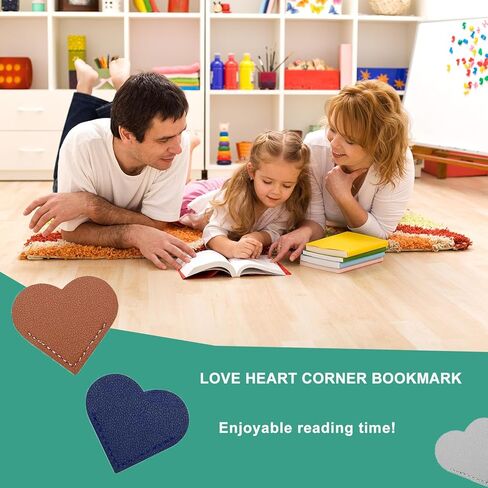10Pcs Leather Heart Bookmarks for Women Heart Bookmark Page Corner Cute Book Marks for Reading Lovers Reading Accessories for Women Students - Back to School in Saudi Arabia