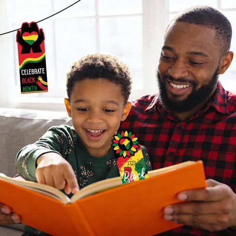 100Pcs Black History Month Bookmarks Inspirational Bookmarks with Ribbon for Women Men Black History Month Party Favors in Kuwait