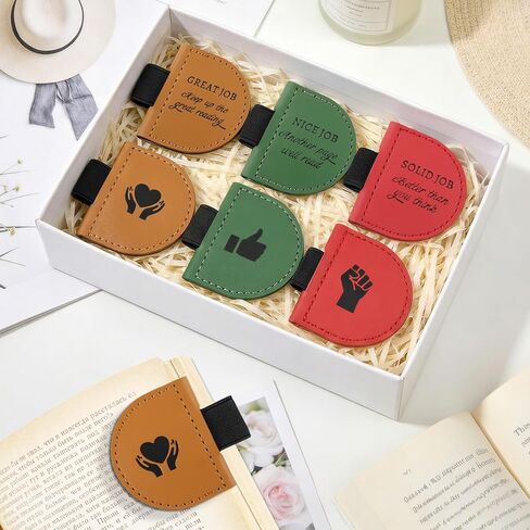 Magnetic Bookmarks for Books Set of 3, Personalized Magnetic Leather Bookmarks with Pen Holder – Motivational Quotes & Pattern Designs for Reading, Teacher & Student Book Lover Gifts in Saudi Arabia