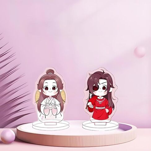 مجسمات أكريليك لطيفة من Heaven Blessing Grandmaster Demonic اللطيفة لتزيين Xie Lian Hua Cheng Keychians Tian Guan Ci Fu إشارة مرجعية للرجال والنساء 7 قطع in Saudi Arabia