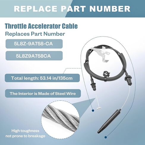5L8Z-9A758-CA Throttle Accelerator Cable Fits for Ford Escape Limited XLT Mercury Mariner Premier with 3.0L V6 Engine 2005 2006 5L8Z9A758CA in Kuwait