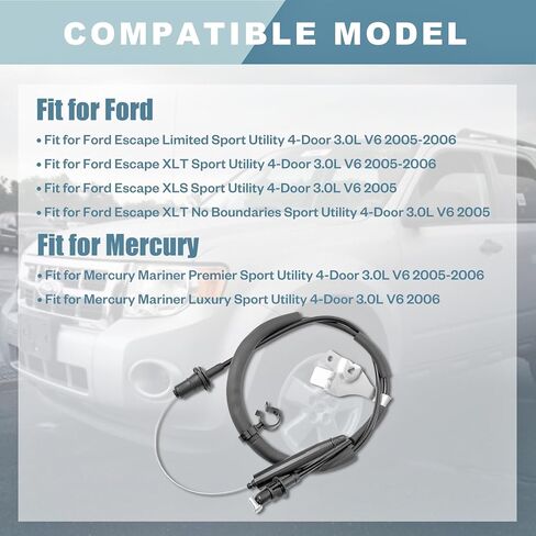 5L8Z-9A758-CA Throttle Accelerator Cable Fits for Ford Escape Limited XLT Mercury Mariner Premier with 3.0L V6 Engine 2005 2006 5L8Z9A758CA in Kuwait