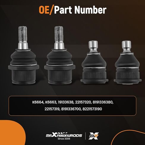 maXpeedingrods 4Pcs Front Upper and Lower Ball Joint for Chevy SSR Trailblazer Ext Buick Rainier Envoy XL XUV Ascender Oldsmobile Bravada Saab 9-7X K6663 K6664 in Saudi Arabia