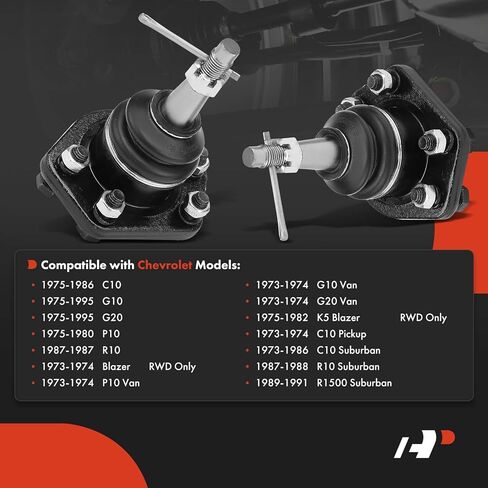 A-Premium 2 x Front Upper Ball Joint Compatible with Chevrolet Blazer, C10 (Pickup & Suburban), G10/G20/P10 (Van), GMC Jimmy C15/C1500 (Suburban & Pickup), G15/G25/G1500/G2500/P15/P1500 (Van) in Saudi Arabia