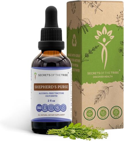 أسرار القبيلة - مستخلص سائل خالٍ من الكحول من محفظة الراعي، محفظة الراعي (كابسيلا بورسا-باستوريس) مكمل صبغة الأعشاب المجففة (4 أونصة سائلة) in Kuwait