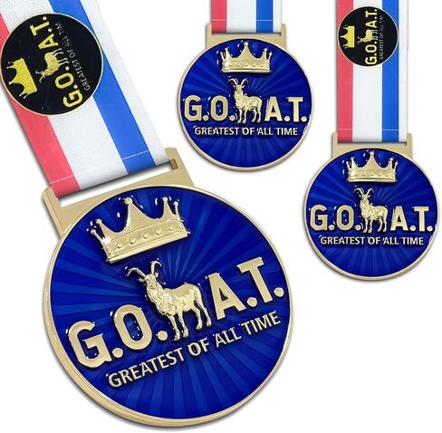Goat Medal - 2'' Heavy Duty Goat Necklace, 3D Engraved Championship Trophy for Sports Awards, MVP Gifts & Collections in Kuwait