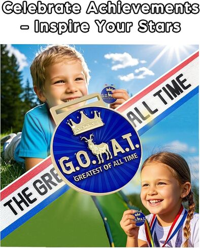 Goat Medal - 2'' Heavy Duty Goat Necklace, 3D Engraved Championship Trophy for Sports Awards, MVP Gifts & Collections in Kuwait