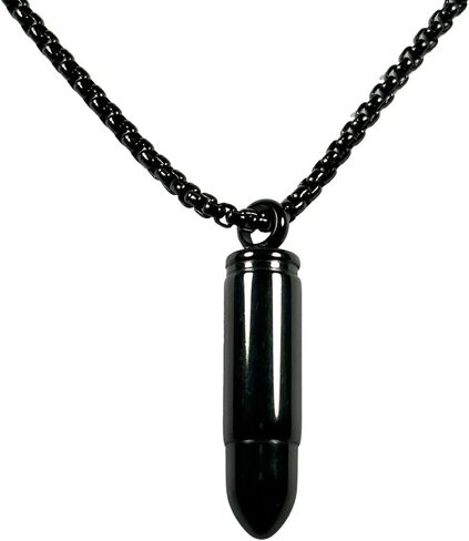 Stainless Steel Bullet Pendants Necklaces for Men Women, 23.6" Square Pearl Chain in Saudi Arabia
