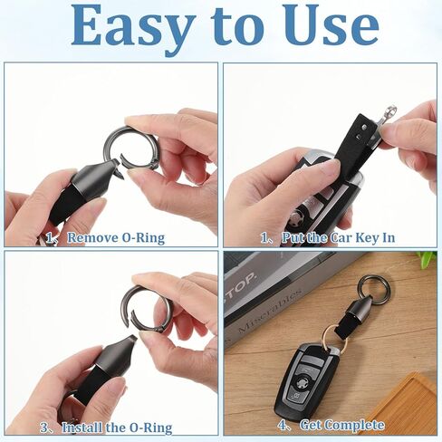 TIESOME 4Pcs Car Key Chain Clip, Small Leather Keychain Key Fob Keychain with Keyrings Zinc Alloy Buckle Multifunctional Key Chain Rings Holder for Woman Men Car Keys in Saudi Arabia