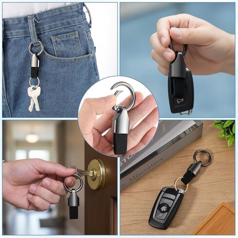 TIESOME 4Pcs Car Key Chain Clip, Small Leather Keychain Key Fob Keychain with Keyrings Zinc Alloy Buckle Multifunctional Key Chain Rings Holder for Woman Men Car Keys in Saudi Arabia