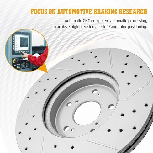 Ceramic Brake Pads and Rotors Kit Front Drilled Slotted Vented Rotors & Brakes for 2017 2018 2019 Honda CR-V, 2020 Honda CR-V 1.5L with Gas, 2021 2022 2023 CR-V Gas in Kuwait