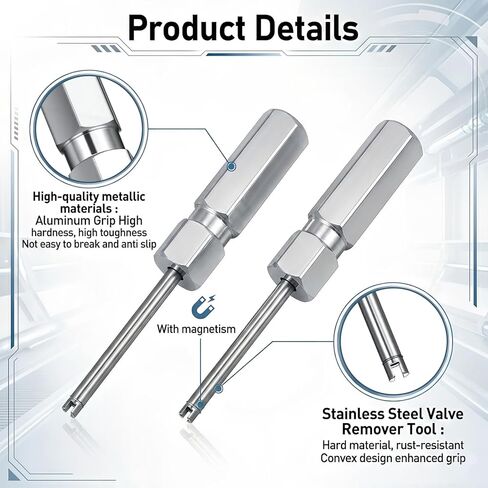 2 PCS Valve Stem Removal Tool, Valve Core Removal Tool Set Professional Tire Valve Stem Tools Screwdriver Tire Valve Stem Core Remover Tool for Schrader Valves Cores in Saudi Arabia