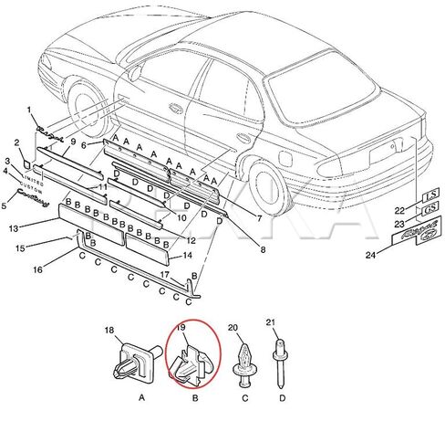 Rexka 25pcs Door & Rocker Panel Moulding Clips for GM 10287547 Buick Century, Regal & Pontiac Grand Prix in Kuwait